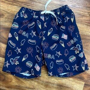 USA Themed Navy Swim Shorts Chubbies Medium 10/12 Like New